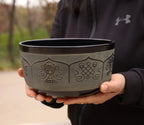 FAST SHIPPING!!! Tibetan Singing Bowl Set  Eight Lucky Symbol With Mallet and Cushion ~ For Meditation, Chakra Healing, Prayer, Yoga - DharmaObjects
