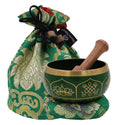 Tibetan Singing Bowl Set with 8 Auspicious Symbols | 4 Inch Meditation Bowl with Mallet, Cushion & Carry Bag - DharmaObjects