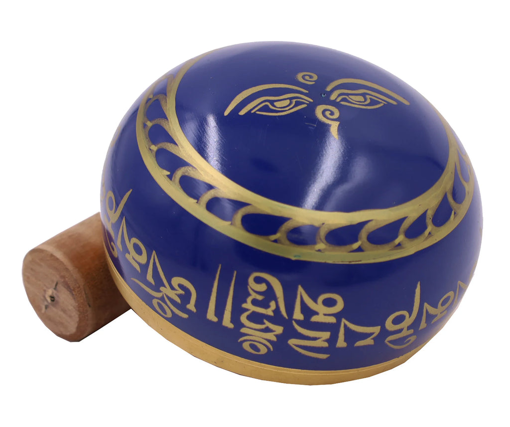 Tibetan Om Mani Singing Bowl Set – Meditation Bowl with Rosewood Mallet, Brocade Cushion & Carry Bag for Yoga, Prayer & Chakra Healing - DharmaObjects
