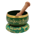 Tibetan Singing Bowl Complete Meditation Set with Carry Bag | Om Mani Mantra | 4 Inch Handcrafted Sound Healing Bowl - DharmaObjects