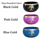 Extra Large Tibetan Tree of Life Singing Bowl Set | 6 Inch Meditation Bowl with Suede Mallet, Donut Cushion & Prayer Flags - DharmaObjects