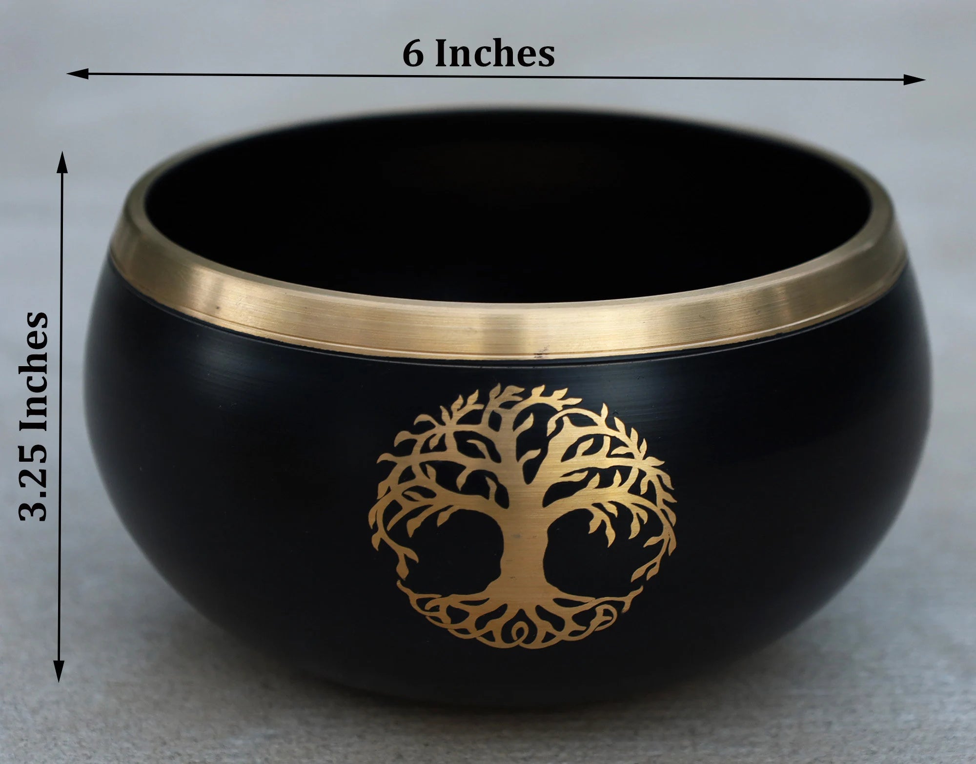 Extra Large Tibetan Tree of Life Singing Bowl Set | 6 Inch Meditation Bowl with Suede Mallet, Donut Cushion & Prayer Flags - DharmaObjects