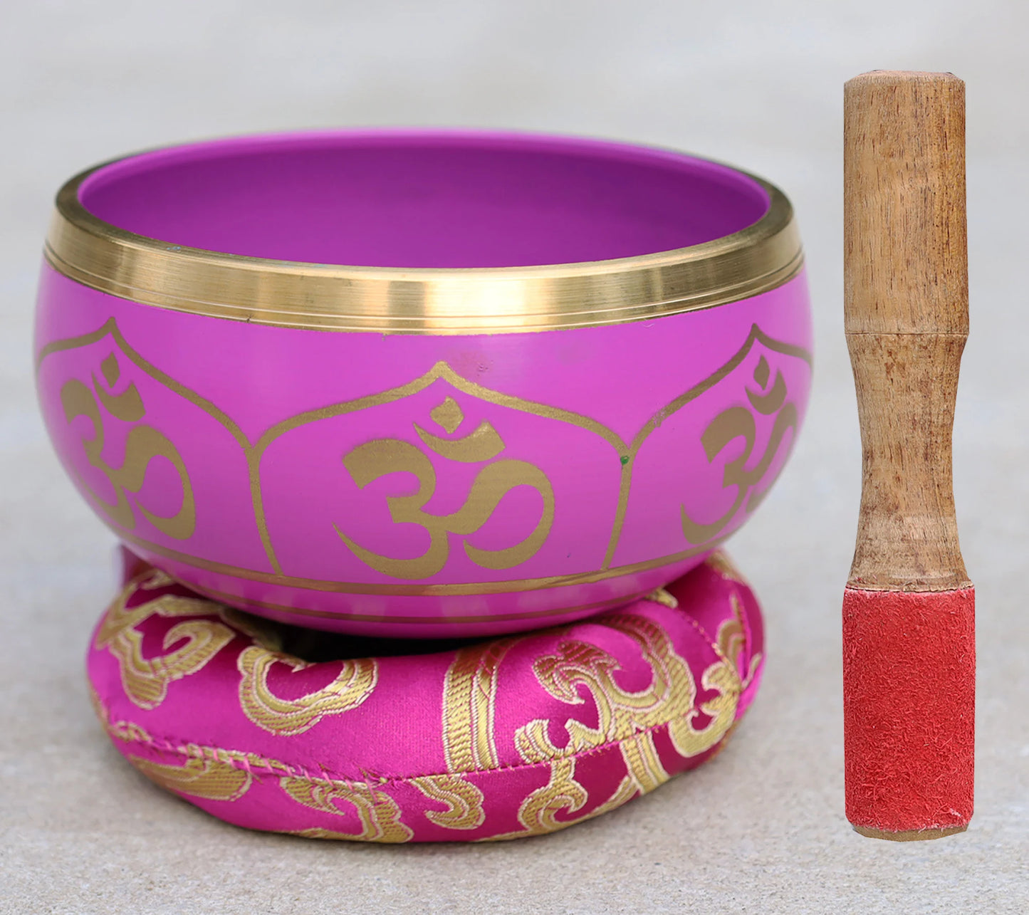 Tibetan Singing Bowl OM Complete Set ~ For Meditation, Yoga, Spiritual Healing and Mindfulness ~ Medium ~ FAST SHIPPING!!!