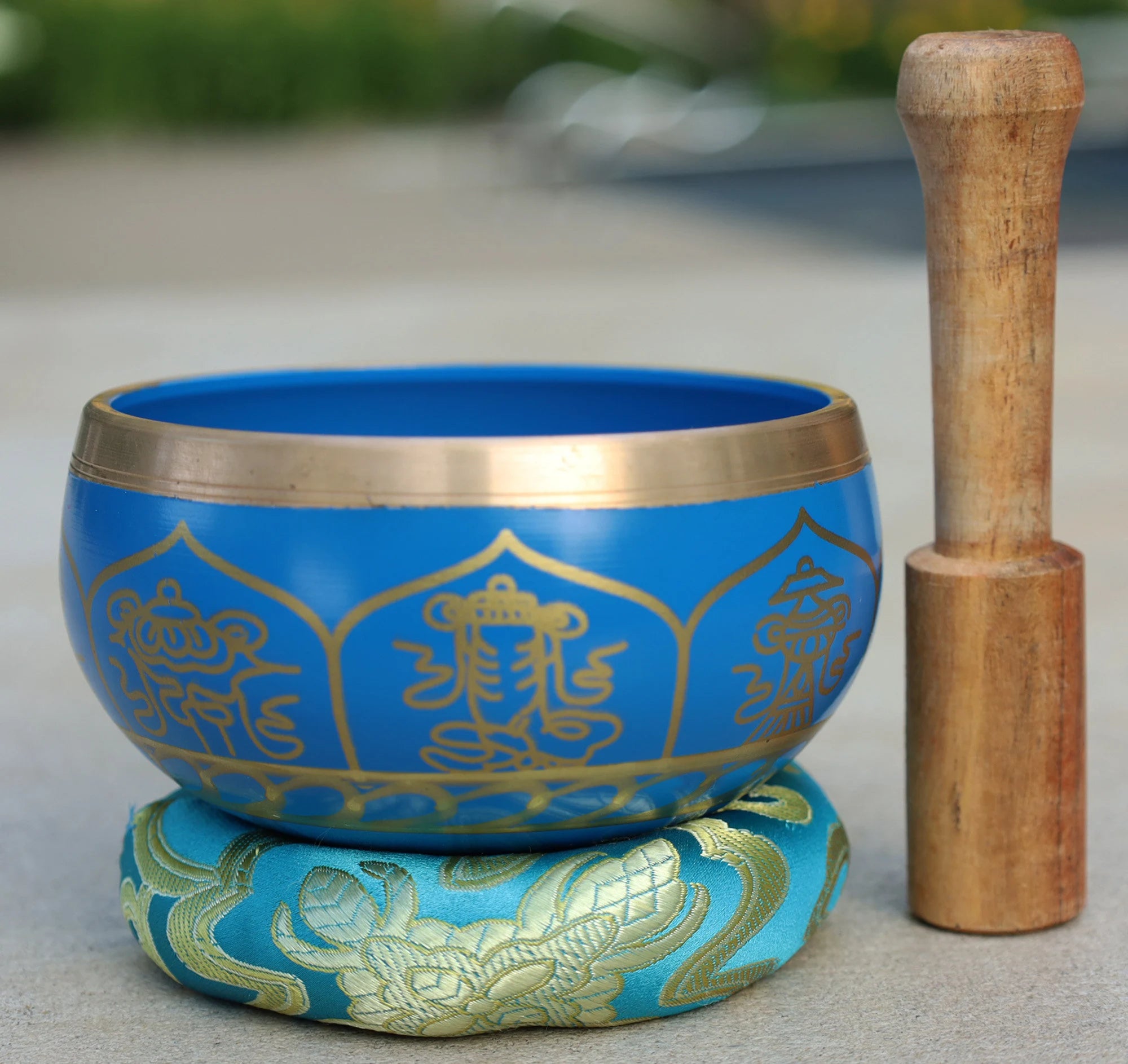 FAST SHIPPING!!!  Singing Bowl Complete Set ~ 8 Lucky Symbols  ~ For Meditation, Yoga, Spiritual Healing and Mindfulness ~ Medium - DharmaObjects