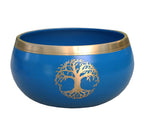 Extra Large Tibetan Tree of Life Singing Bowl Set | 6 Inch Meditation Bowl with Suede Mallet, Donut Cushion & Prayer Flags - DharmaObjects