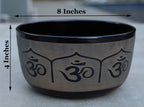 Large Tibetan Singing Bowl Set with Om Mantra for Peace | 7" & 8" Meditation Bowl with Suede Mallet & Cushion - DharmaObjects