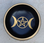 Extra Large Tibetan Triple Moon Singing Bowl Set | 6 Inch Meditation Bowl with Suede Mallet, Cushion & Prayer Flags - DharmaObjects
