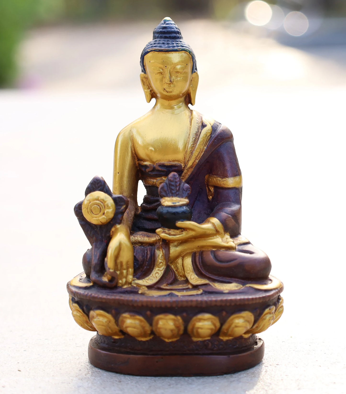 Tibetan Healing Medicine Buddha Statue Hand Painted Nepal