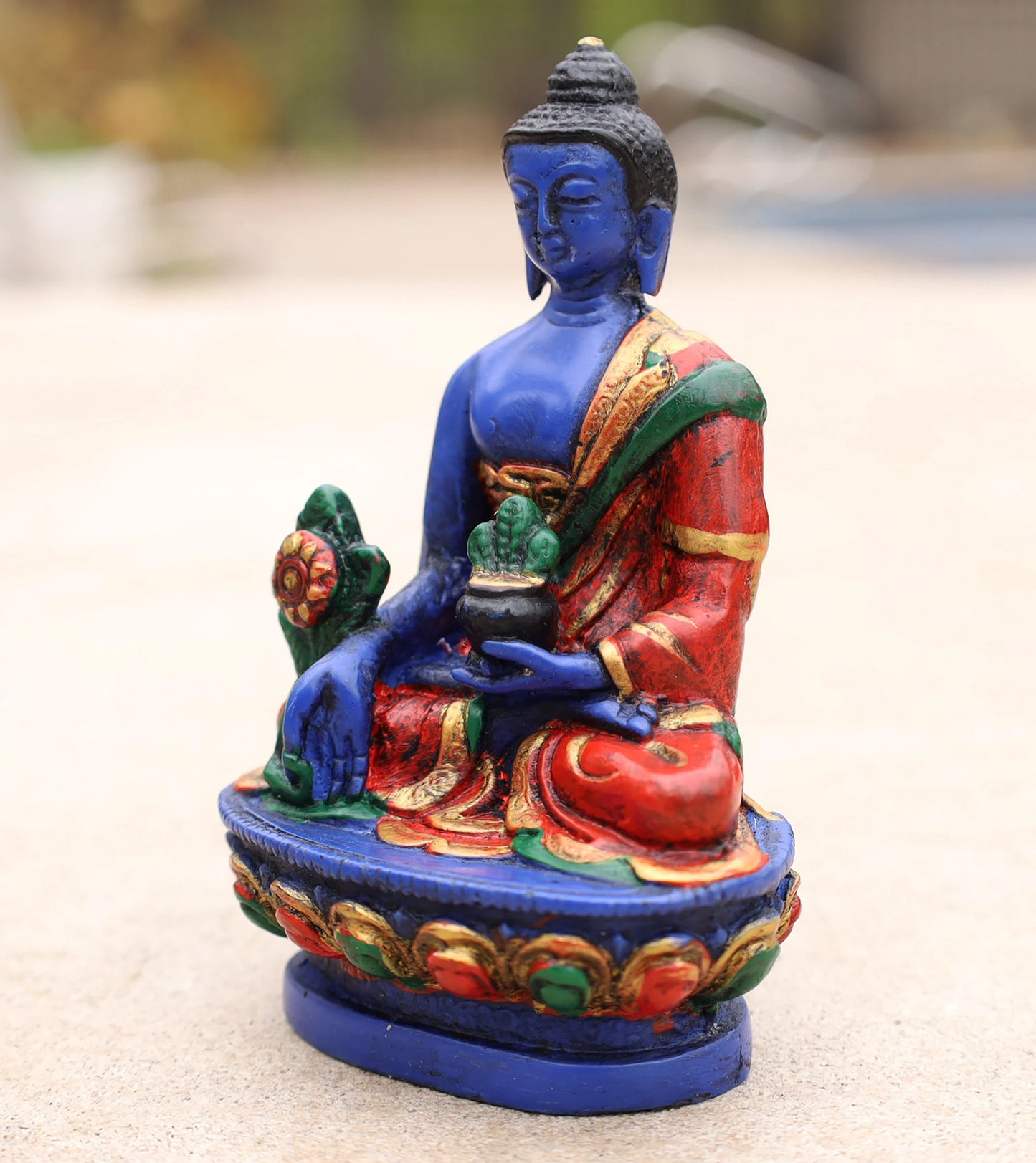 Tibetan Healing Medicine Buddha Statue Hand Painted Nepal