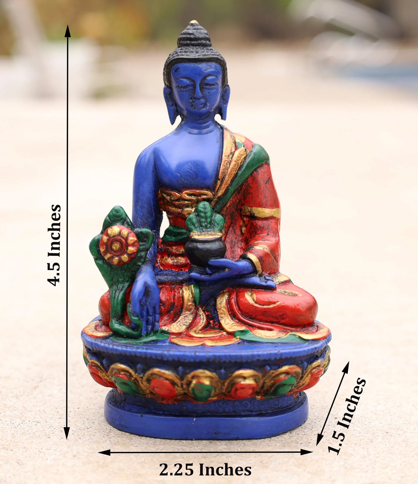 Tibetan Healing Medicine Buddha Statue Hand Painted Nepal