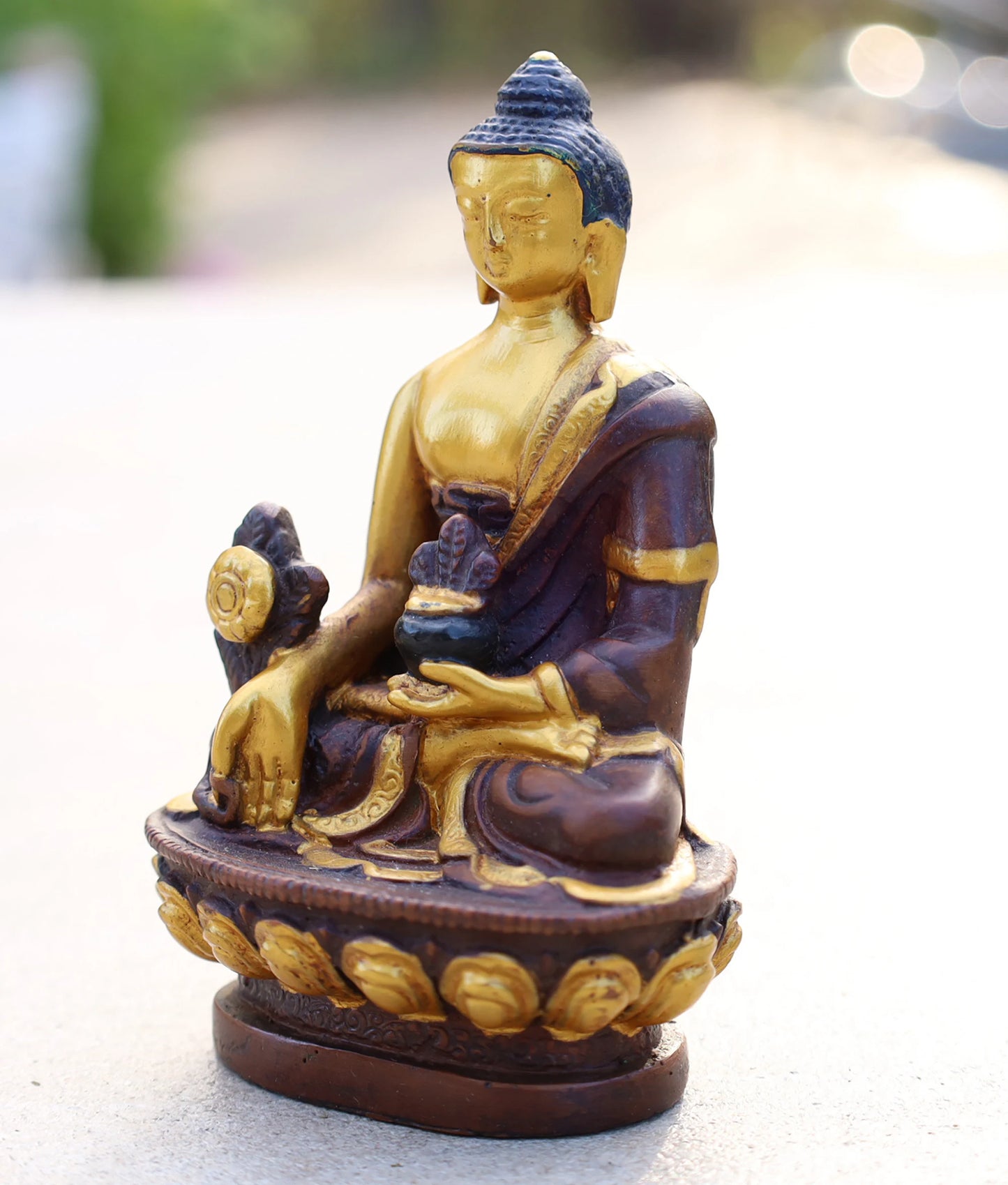 Tibetan Healing Medicine Buddha Statue Hand Painted Nepal