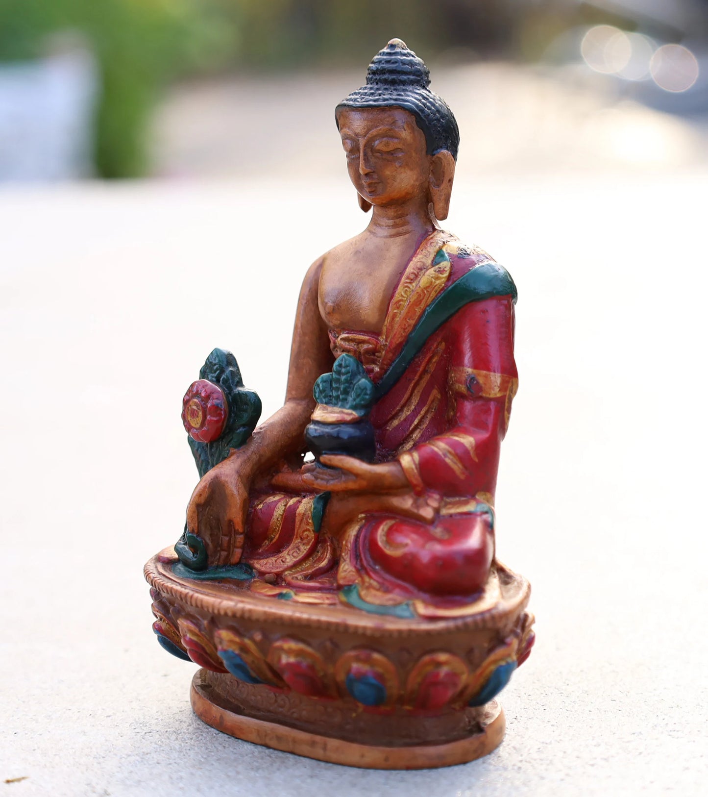 Tibetan Healing Medicine Buddha Statue Hand Painted Nepal