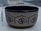 Large Tibetan Singing Bowl Set with Om Mantra for Peace | 7" & 8" Meditation Bowl with Suede Mallet & Cushion - DharmaObjects