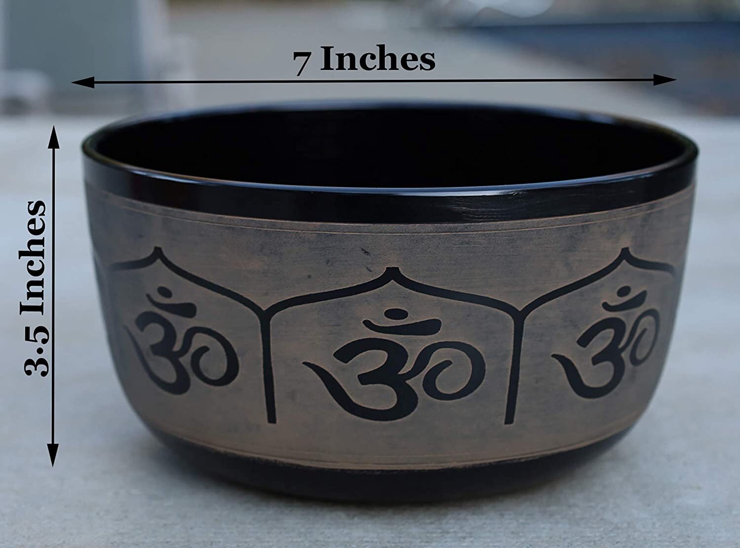 Large Tibetan Singing Bowl Set with Om Mantra for Peace | 7" & 8" Meditation Bowl with Suede Mallet & Cushion - DharmaObjects