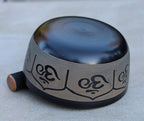 Large Tibetan Singing Bowl Set with Om Mantra for Peace | 7" & 8" Meditation Bowl with Suede Mallet & Cushion - DharmaObjects