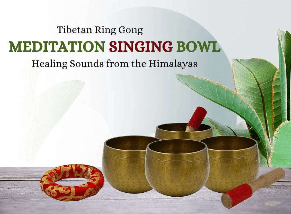 5.5 Inch Tibetan Pro Meditation Singing Bowl Set | Deep Sound Healing Bowl with Mallet & Cushion | Handmade in Nepal - DharmaObjects