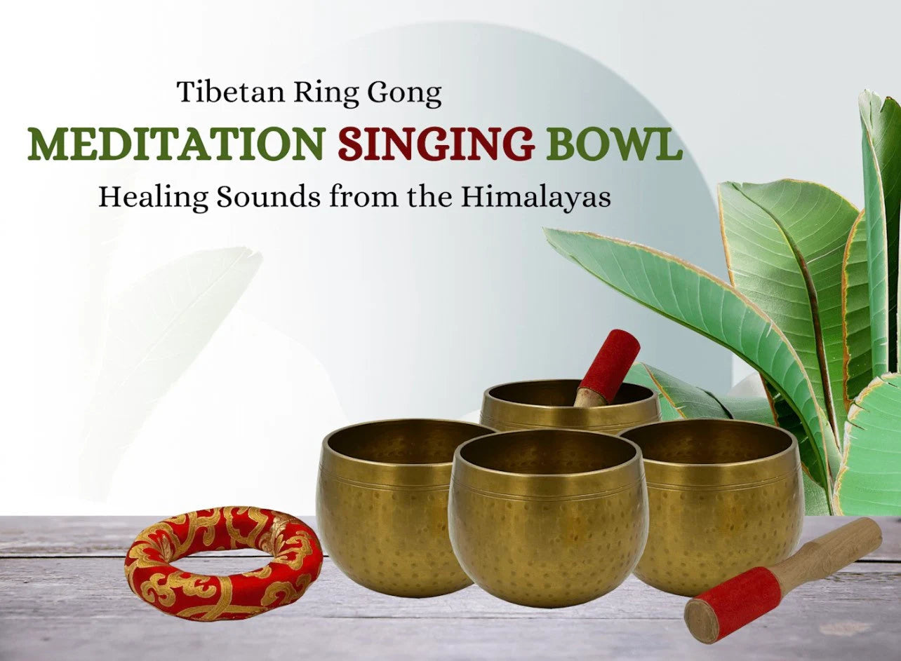 5.5 Inch Tibetan Pro Meditation Singing Bowl Set | Deep Sound Healing Bowl with Mallet & Cushion | Handmade in Nepal - DharmaObjects