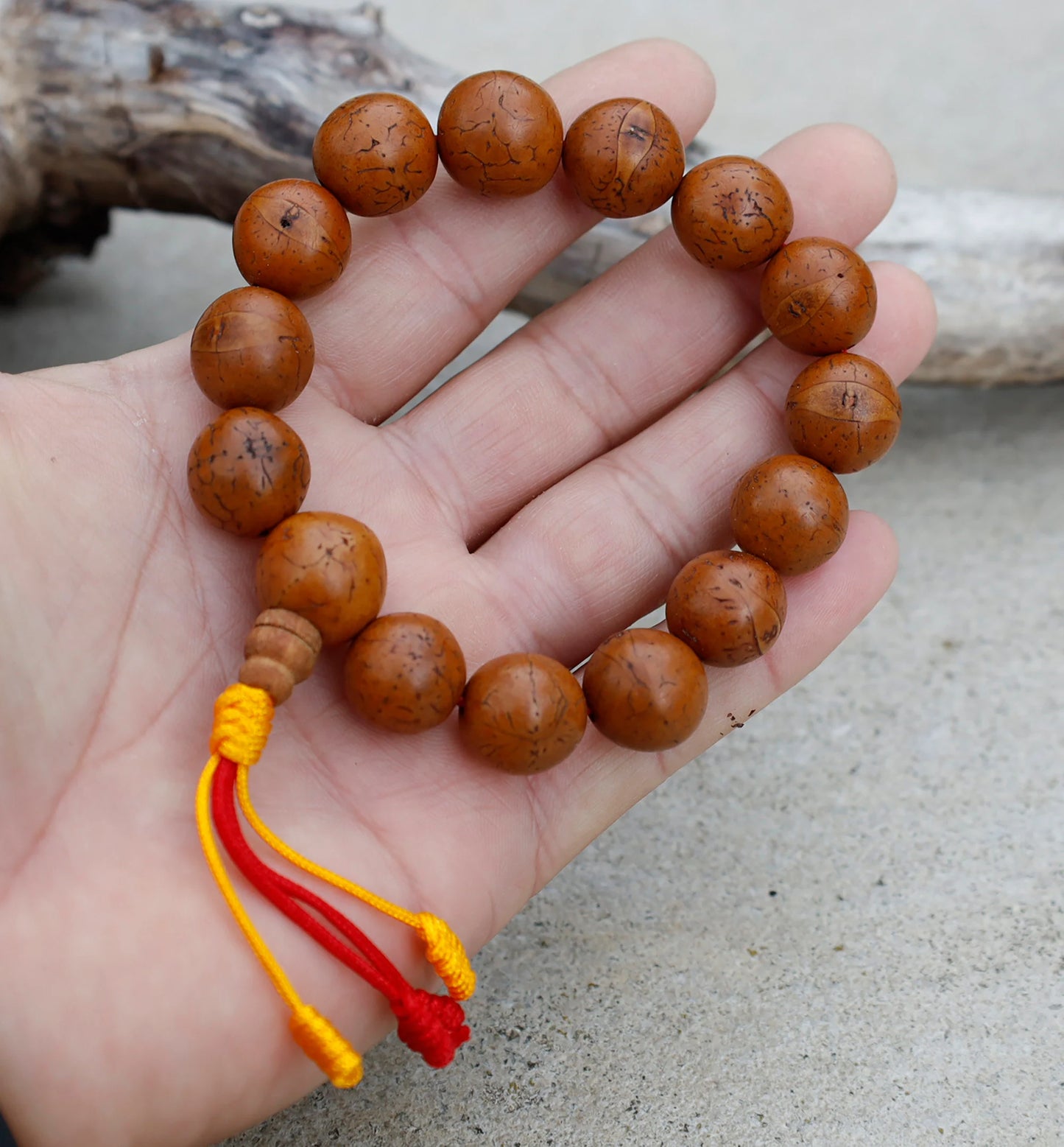 Tibetan Rare To Find Buddhist Meditation Nepal Bodhi Seed Wrist Mala / Free Mala Bag