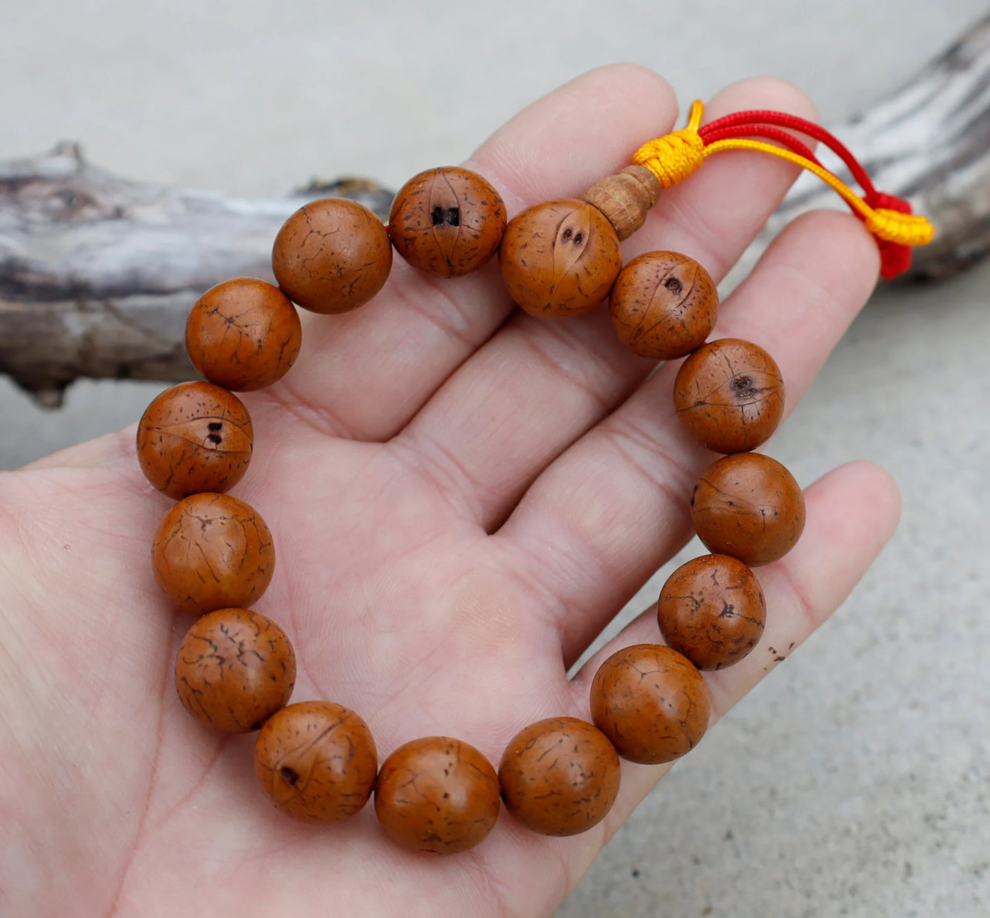 Tibetan Rare To Find Buddhist Meditation Nepal Bodhi Seed Wrist Mala / Free Mala Bag