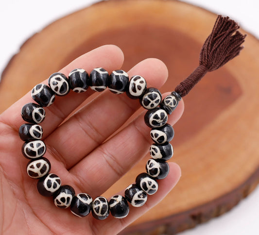 Tibetan Meditation Bone 21 Beads Wrist Mala Peace Beads Yoga Jewelry