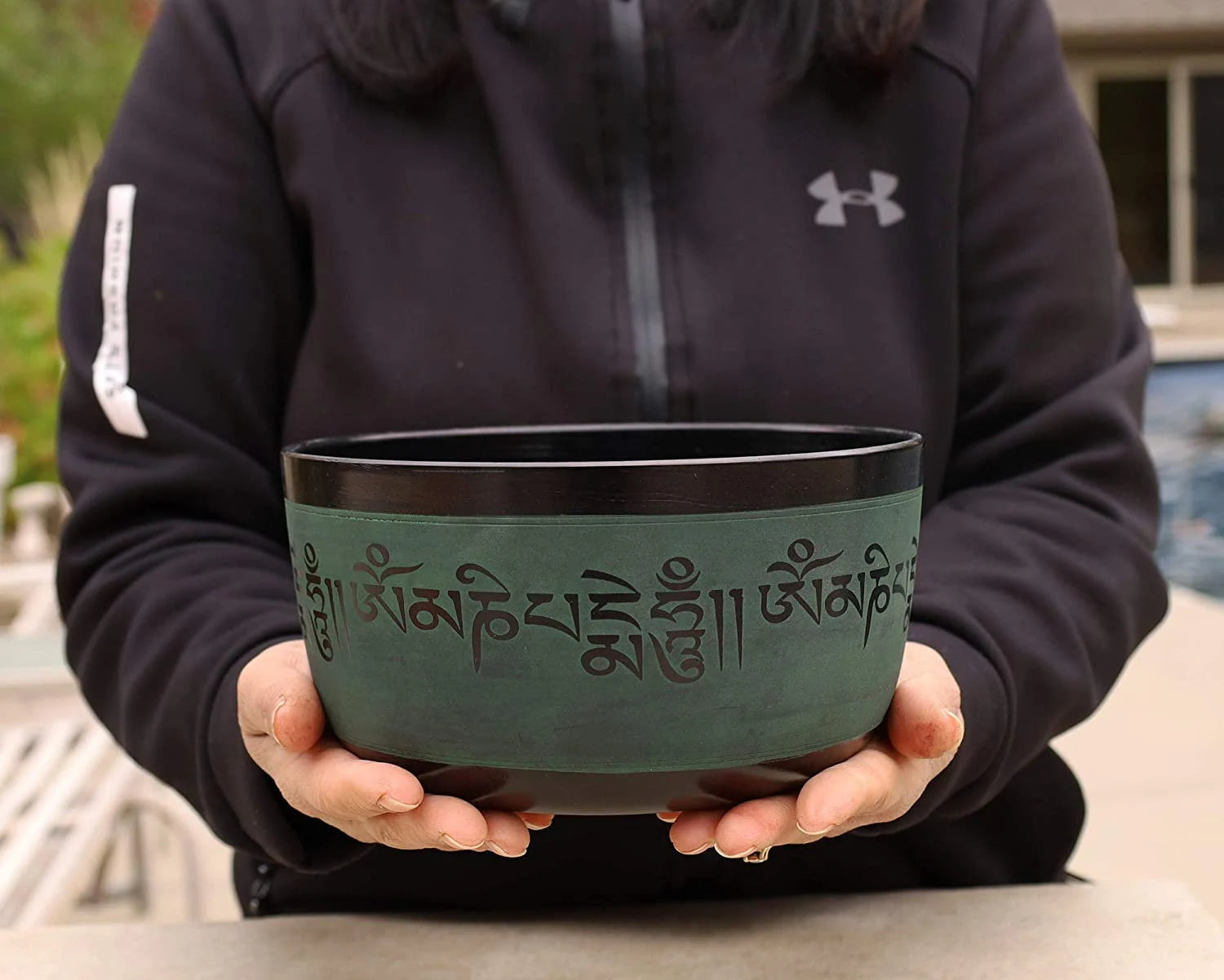 Hand-Etched Tibetan Singing Bowl Set with Om Mani Mantra | Meditation, Yoga & Sound Healing | 6", 7" & 8" Sizes - DharmaObjects