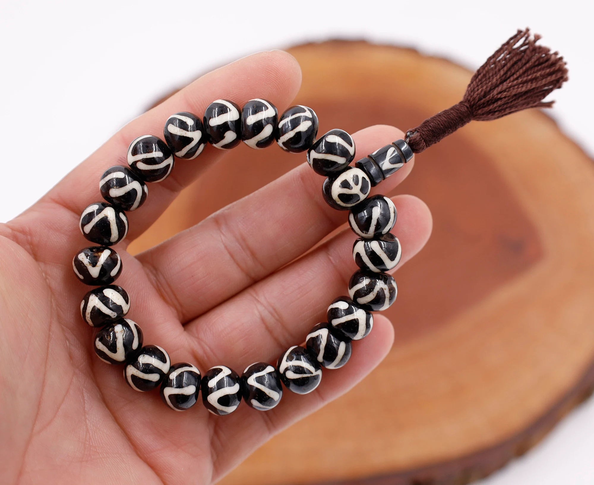 Tibetan Meditation Bone 21 Beads Wrist Mala Peace Beads Yoga Jewelry