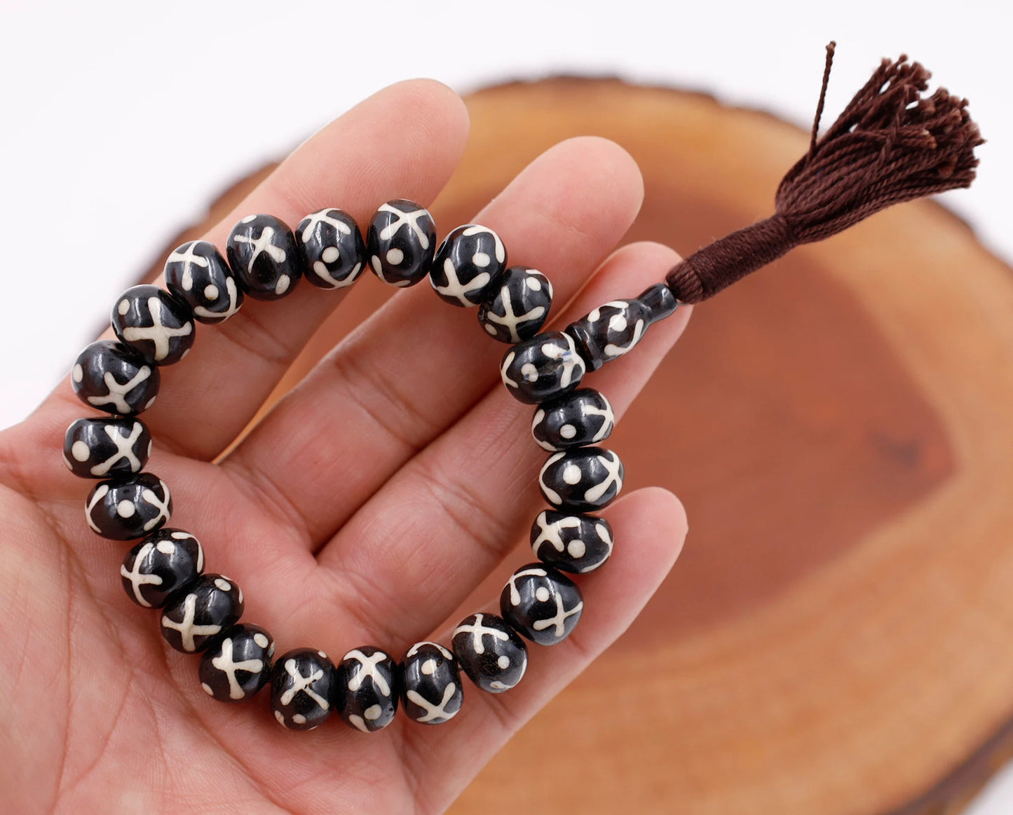 Tibetan Meditation Bone 21 Beads Wrist Mala Peace Beads Yoga Jewelry