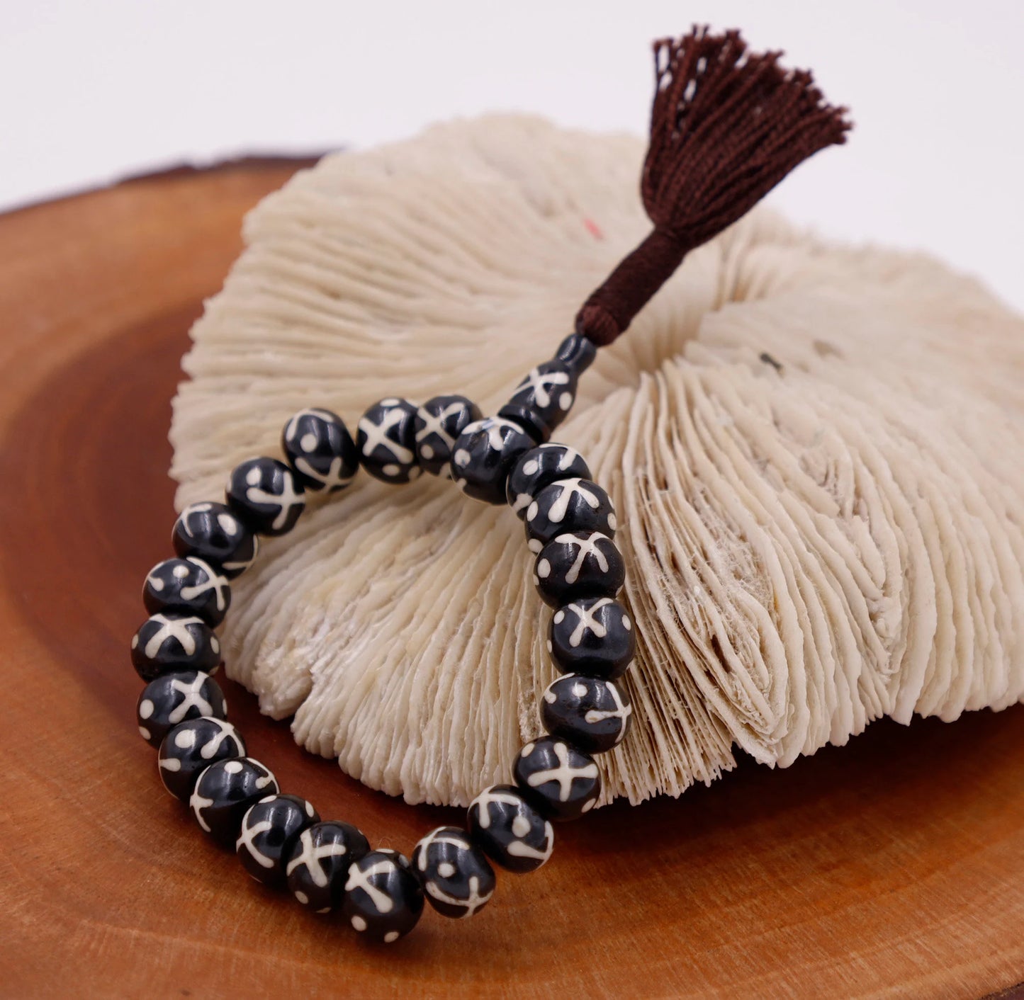 Tibetan Meditation Bone 21 Beads Wrist Mala Peace Beads Yoga Jewelry