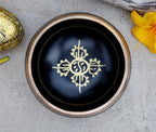 Large Tibetan Singing Bowl Set with 8 Lucky Symbols | 5 Inch Meditation Bowl with Suede Mallet, Donut Cushion & Prayer Flags - DharmaObjects