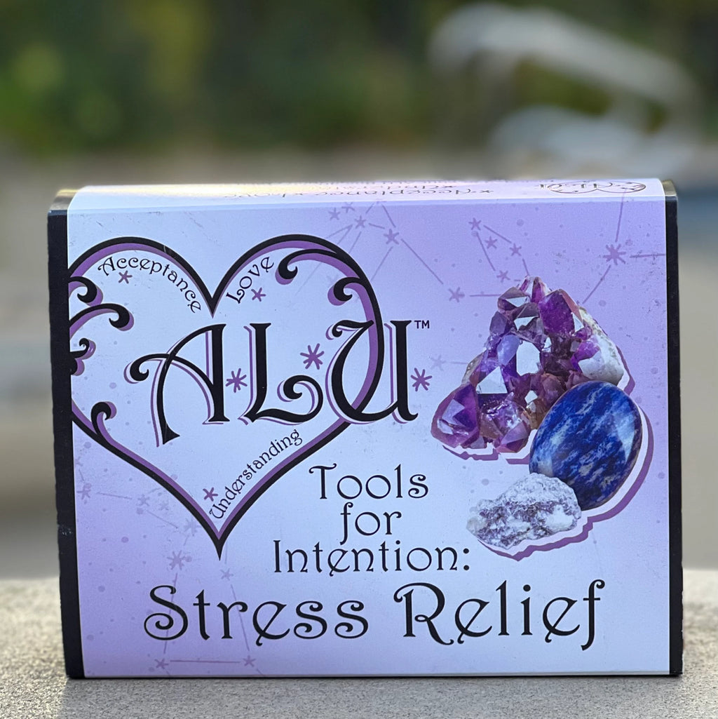Meditation Stress Relief Set -  1. Guided Meditation , 2 Rough Lepidolite, 1 White Sage, 1  Amethyst Crystal and 1 Sodalite Palm-stone. - DharmaObjects