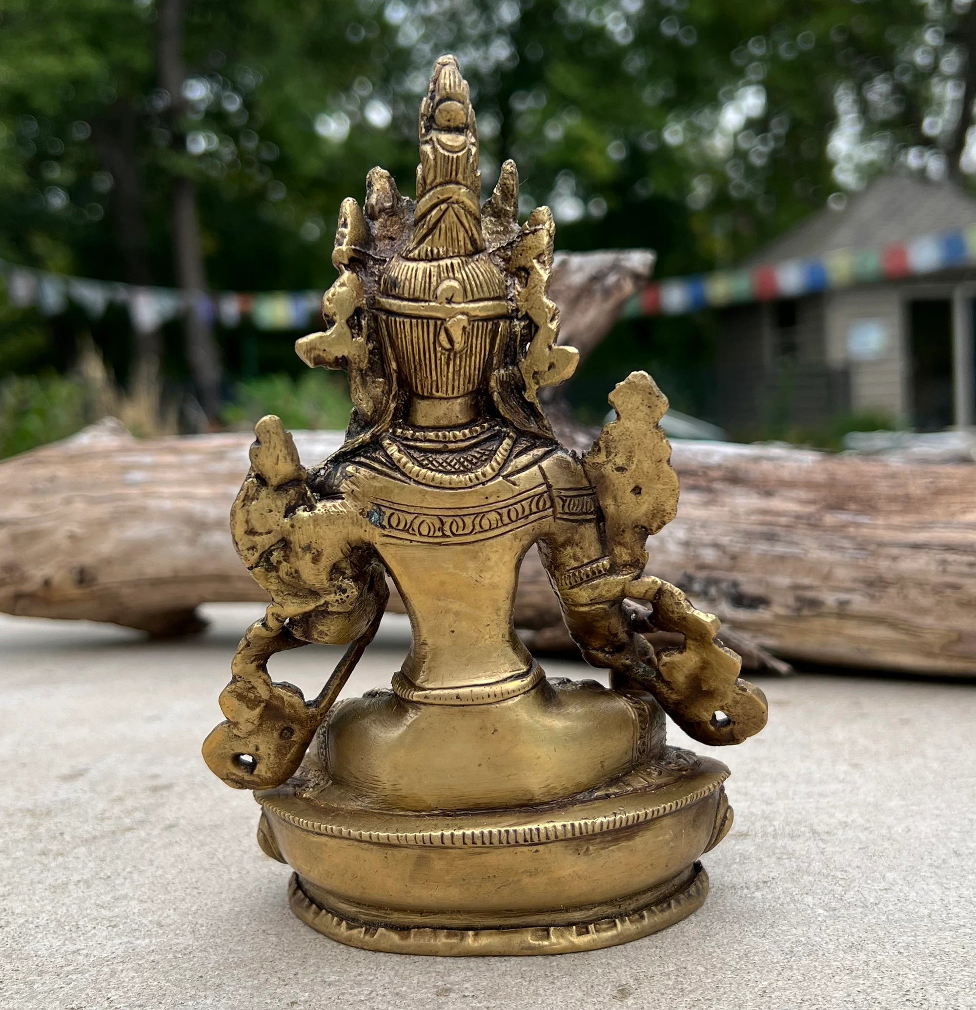 White Tara Female Buddha Statue Solid Brass for Home Altar Shrine Meditation Room 6 Inches Tall - DharmaObjects