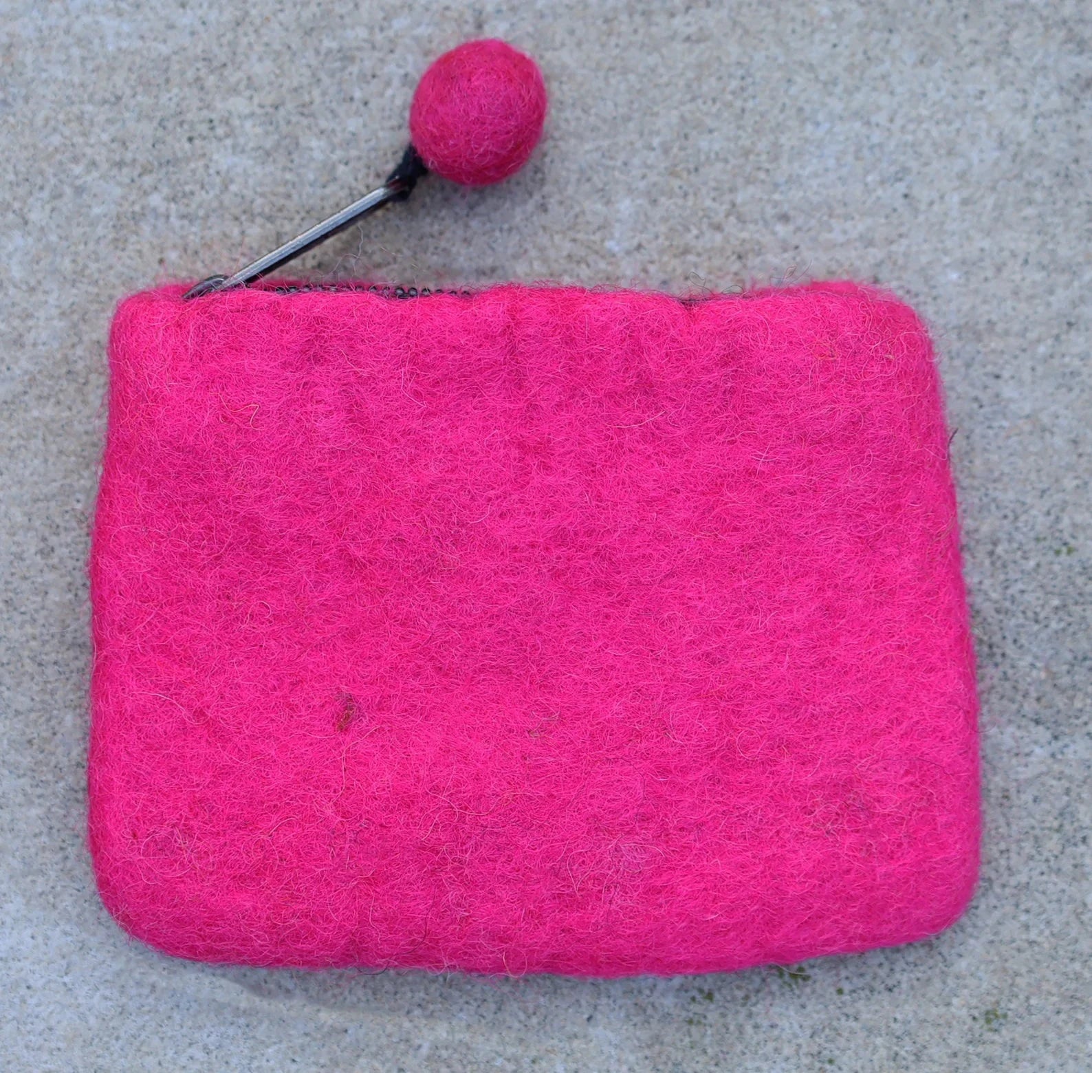 Small 100% Wool Felt Flower Multi Color Owl Purse Zippered Lined - DharmaObjects