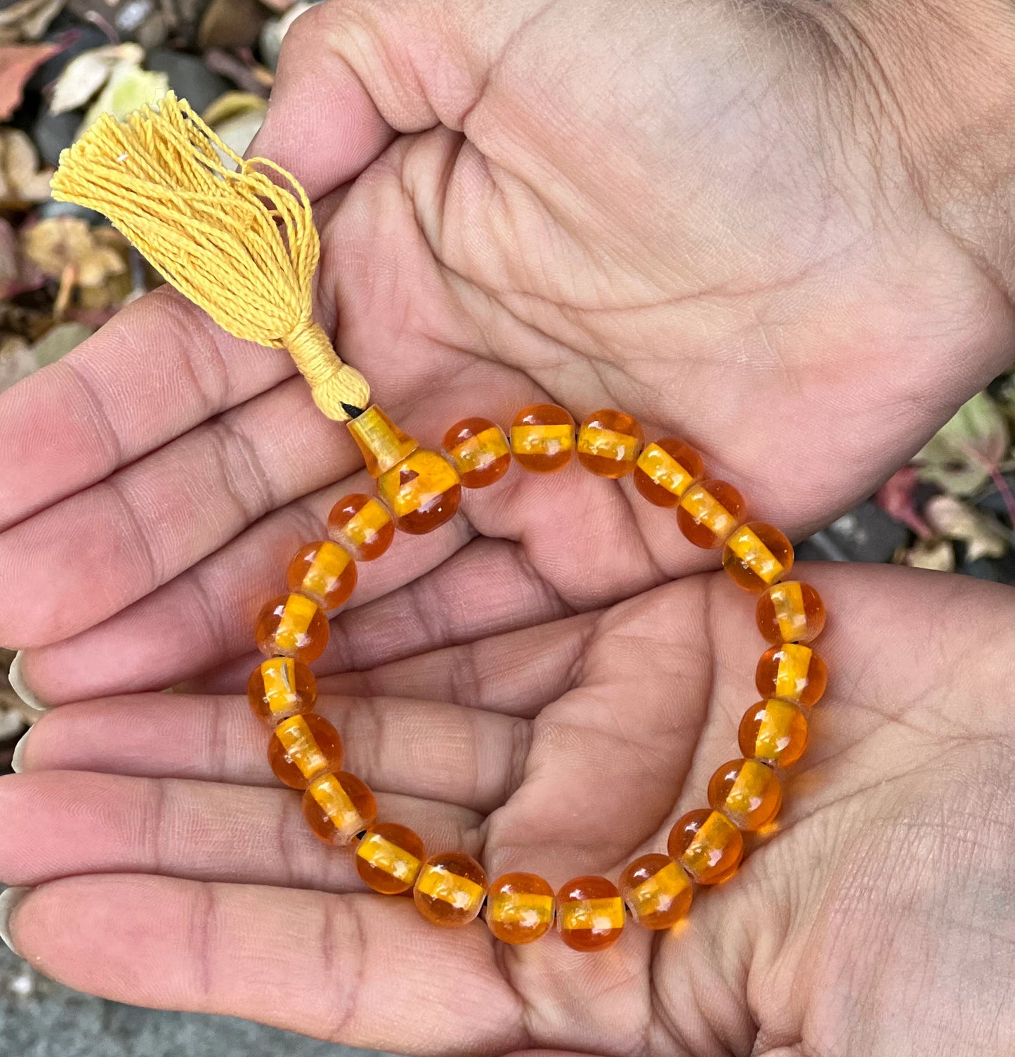 Tibetan Meditation Yoga 21 Beads Faux Amber Wrist Mala Power Bracelet