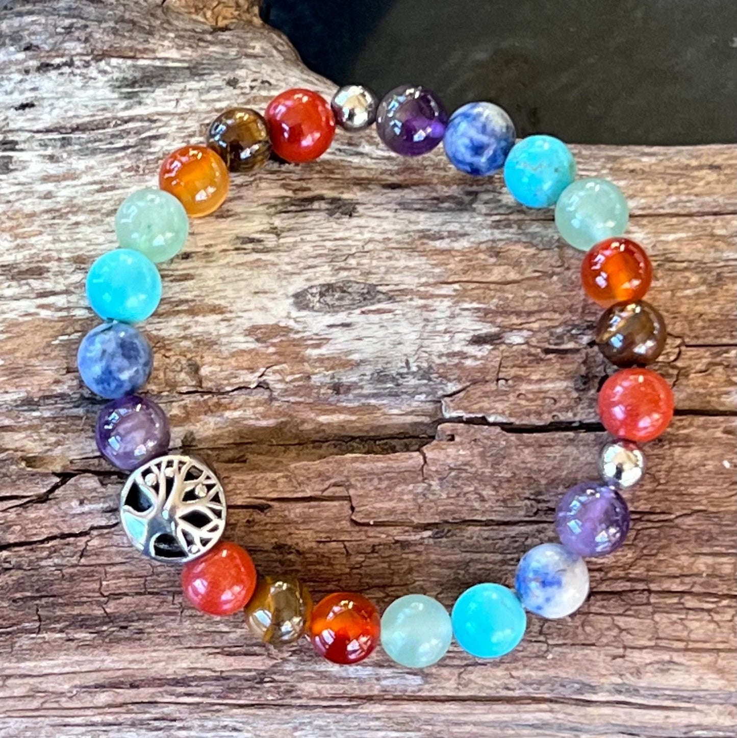 Chakra Jewelry - Chakra Bracelet - Charka Necklace - Healing Chakras Bracelet - Energy, Balance, Protection - Yoga Jewelry - Straw Gift Box