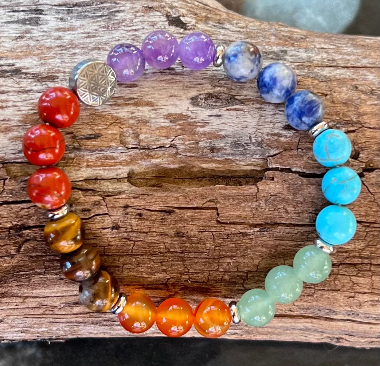 Chakra Jewelry - Chakra Bracelet - Charka Necklace - Healing Chakras Bracelet - Energy, Balance, Protection - Yoga Jewelry - Straw Gift Box