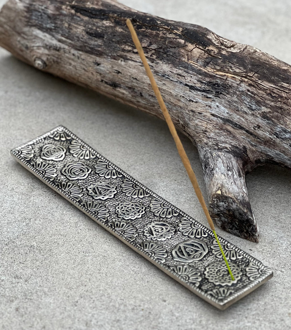 Chakra Incense Holder for Sticks - Handmade Recycled Aluminum - Holders | Perfect as Spiritual or Meditation Incense Holder - DharmaObjects