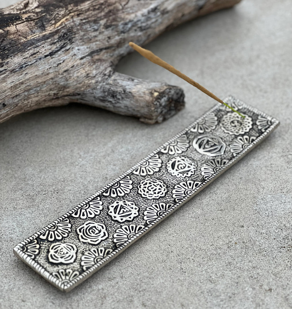 Chakra Incense Holder for Sticks - Handmade Recycled Aluminum - Holders | Perfect as Spiritual or Meditation Incense Holder - DharmaObjects