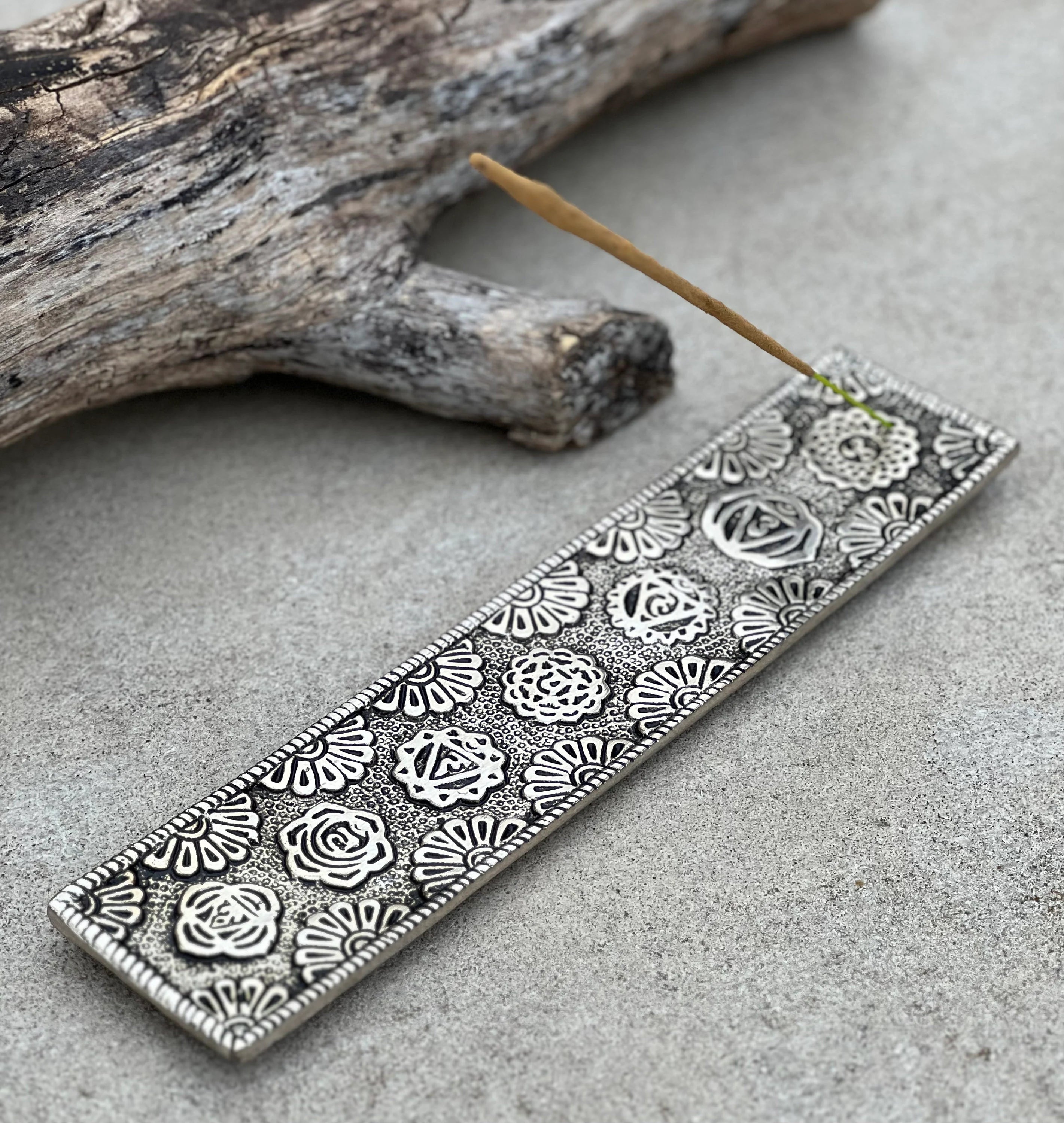 Chakra Incense Holder for Sticks - Handmade Recycled Aluminum - Holders | Perfect as Spiritual or Meditation Incense Holder - DharmaObjects