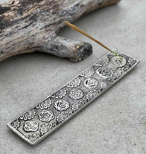 Chakra Incense Holder for Sticks - Handmade Recycled Aluminum - Holders | Perfect as Spiritual or Meditation Incense Holder - DharmaObjects