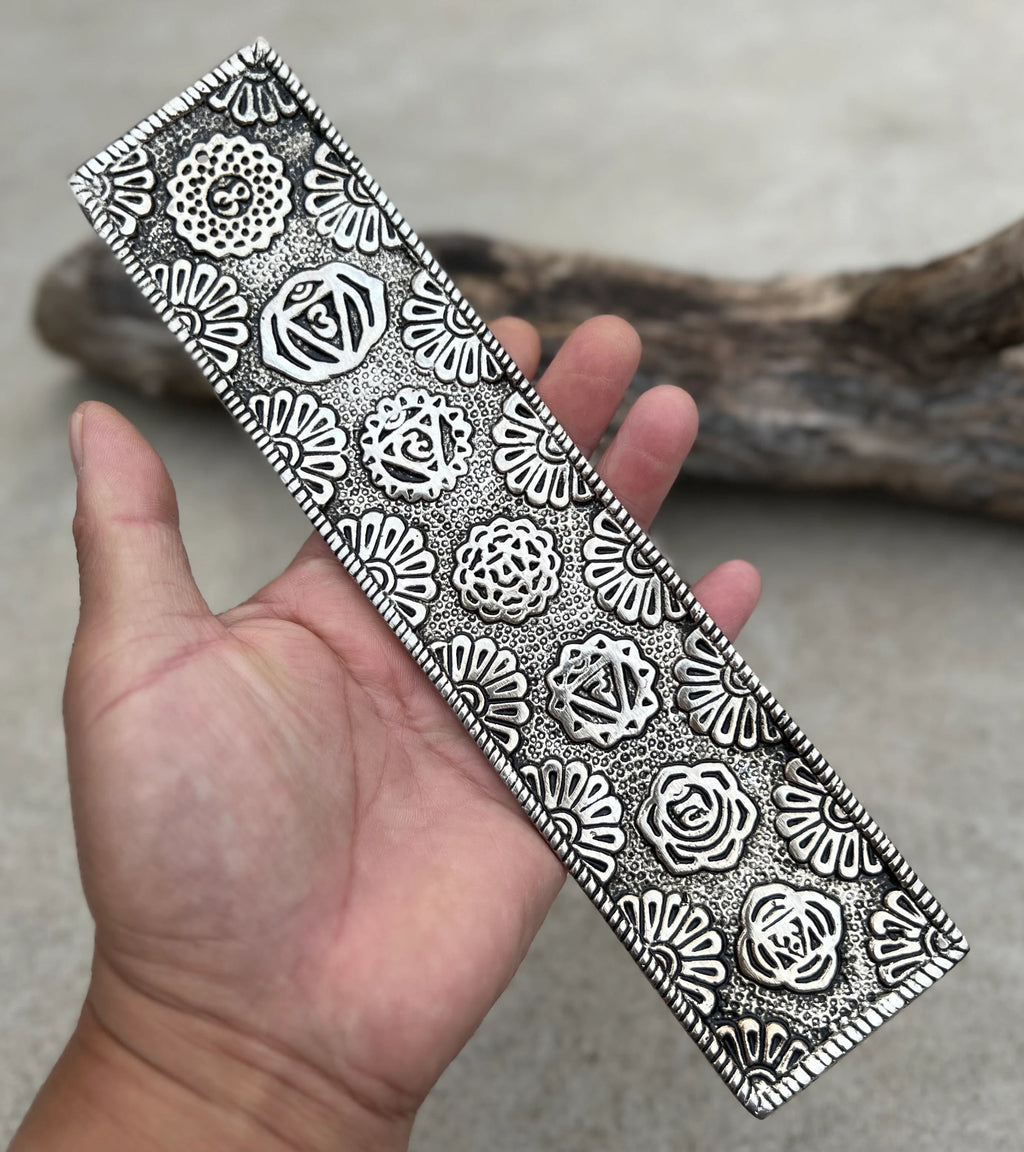Chakra Incense Holder for Sticks - Handmade Recycled Aluminum - Holders | Perfect as Spiritual or Meditation Incense Holder - DharmaObjects