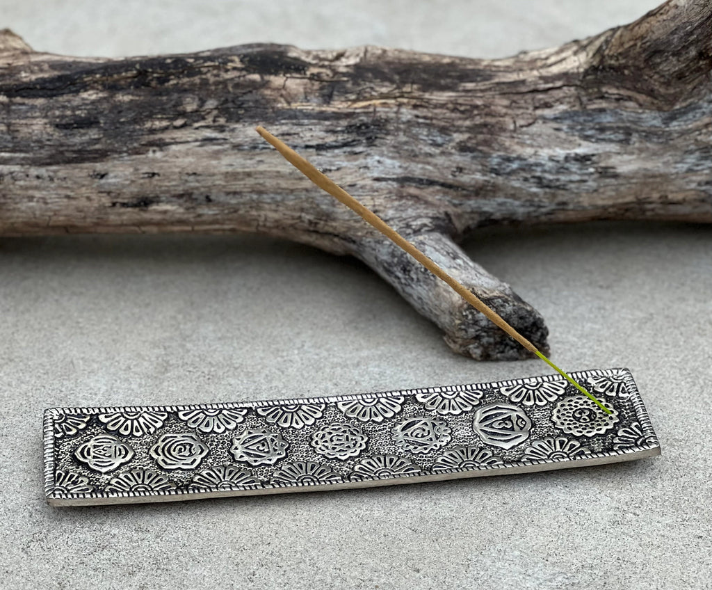 Chakra Incense Holder for Sticks - Handmade Recycled Aluminum - Holders | Perfect as Spiritual or Meditation Incense Holder - DharmaObjects