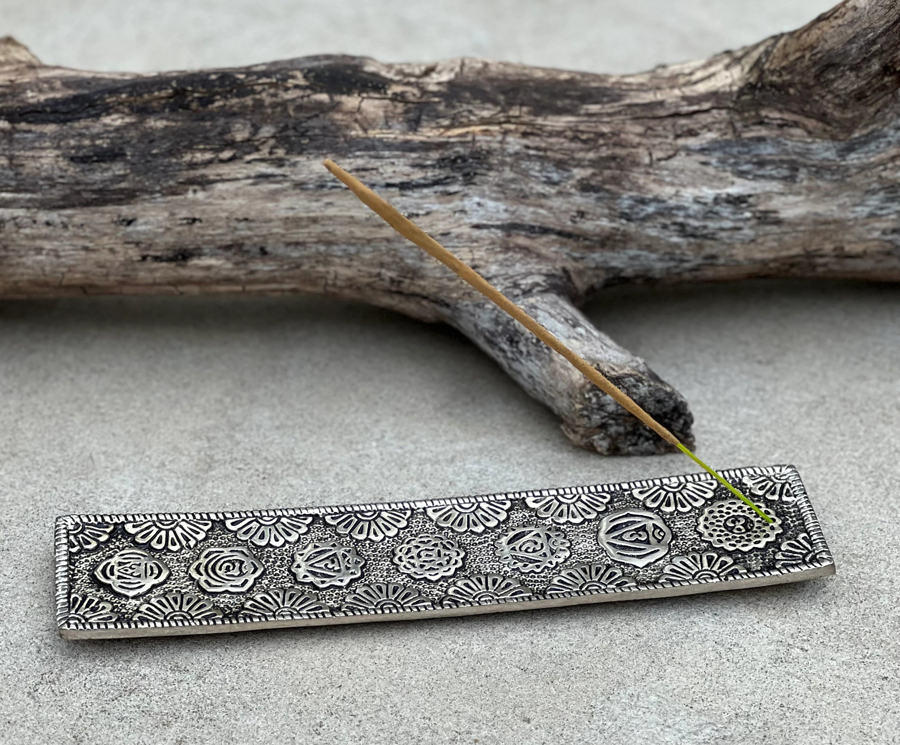 Chakra Incense Holder for Sticks - Handmade Recycled Aluminum - Holders | Perfect as Spiritual or Meditation Incense Holder - DharmaObjects