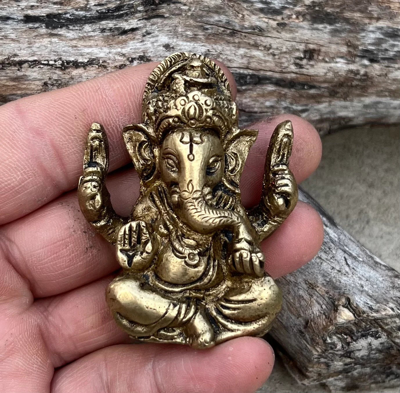 Ganesh Ganesha Statue Hindu Elephant God of Success Solid Brass