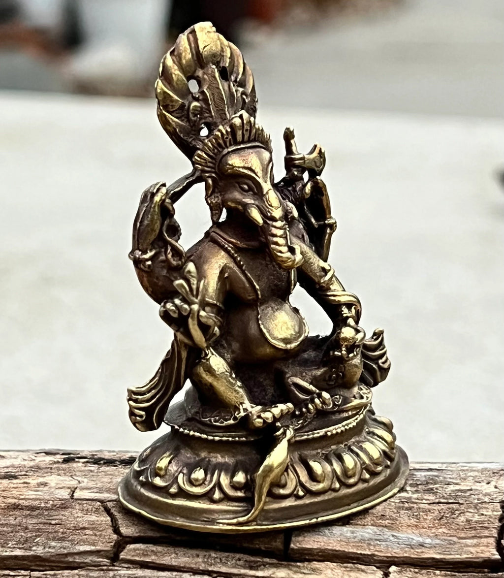 Ganesh Ganesha Statue Hindu Elephant God of Success Solid Brass - DharmaObjects