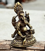 Ganesh Ganesha Statue Hindu Elephant God of Success Solid Brass - DharmaObjects