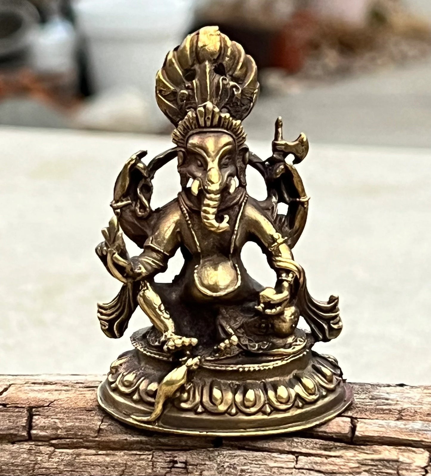 Ganesh Ganesha Statue Hindu Elephant God of Success Solid Brass