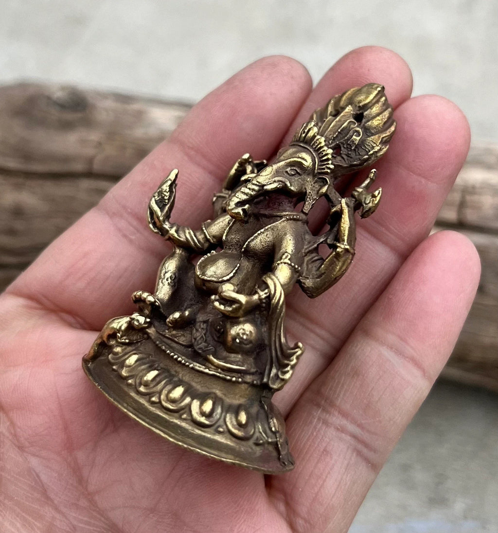 Ganesh Ganesha Statue Hindu Elephant God of Success Solid Brass - DharmaObjects