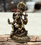 Ganesh Ganesha Statue Hindu Elephant God of Success Solid Brass - DharmaObjects
