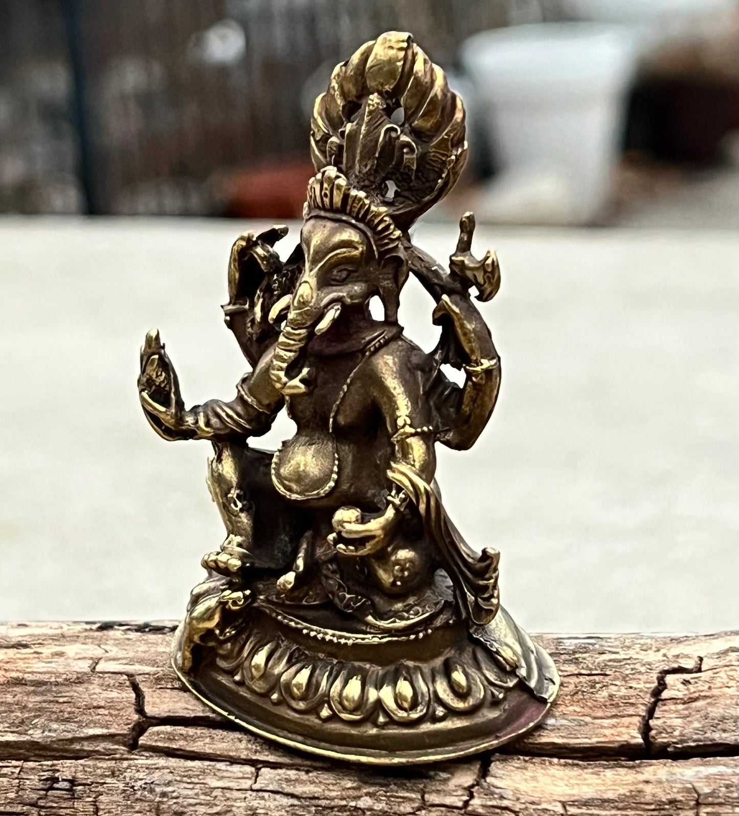 Ganesh Ganesha Statue Hindu Elephant God of Success Solid Brass