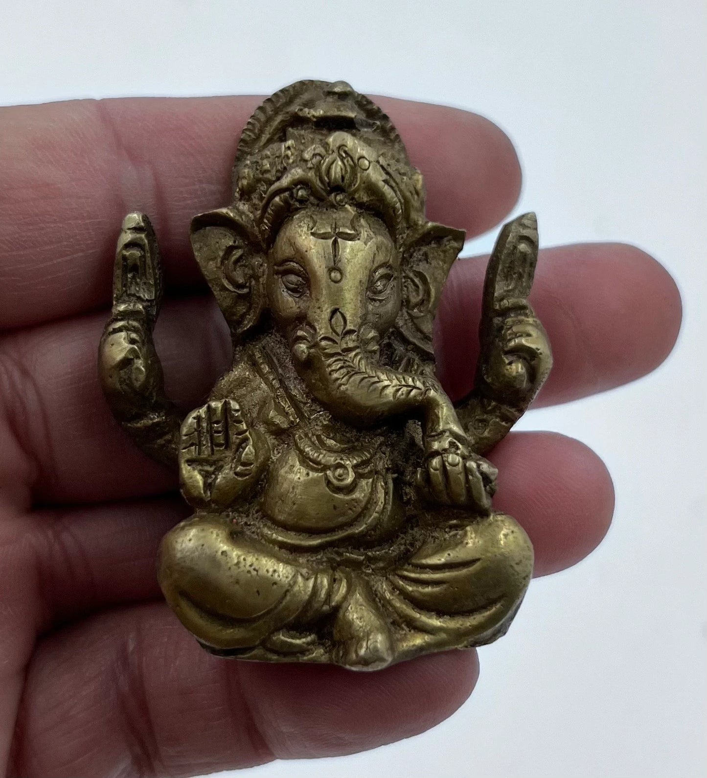 Ganesh Ganesha Statue Hindu Elephant God of Success Solid Brass